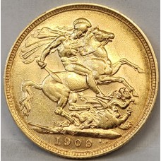 AUSTRALIA 1909 . ONE 1 SOVEREIGN . SYDNEY . GOLD